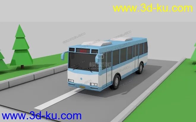 lowpoly bus 低面巴士模型的图片2