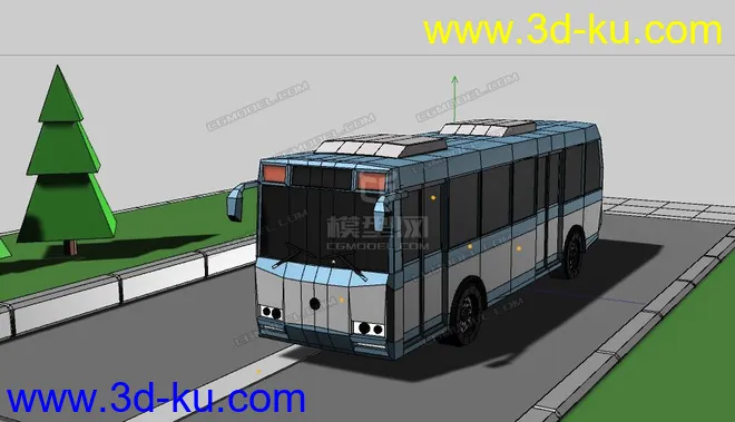 lowpoly bus 低面巴士模型的图片3