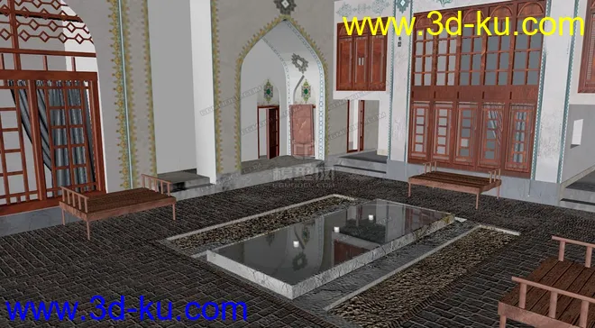 清真寺 伊斯兰庭院 中东土豪模型的图片1