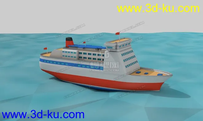 低面游轮 lowpoly cruise模型的图片1