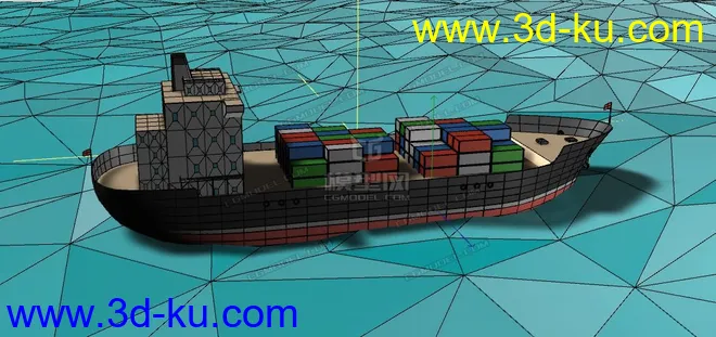 低面货轮  lowpoly cargo模型的图片1