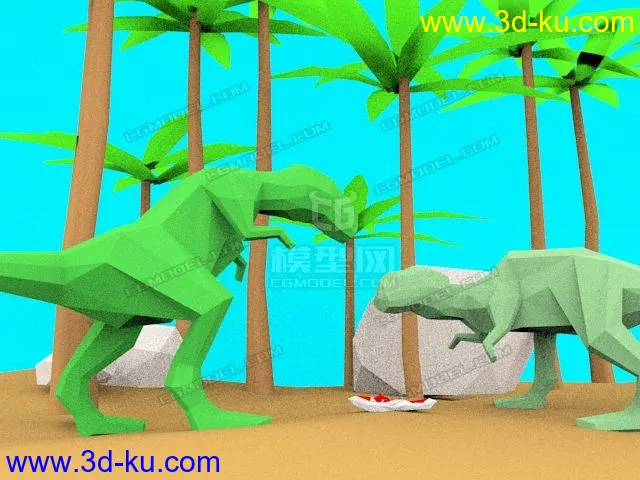 恐龙抢肉模型的图片2