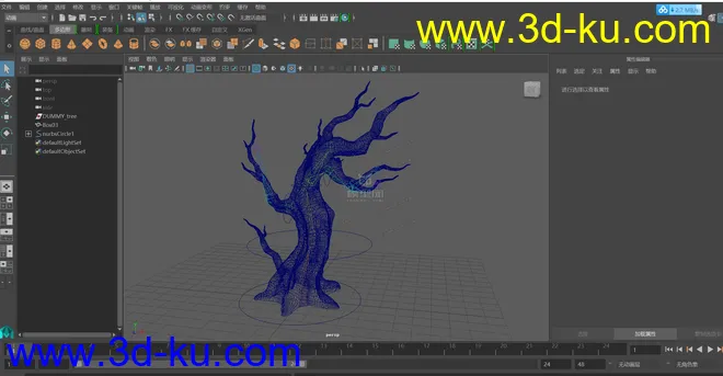 maya树枝-枯树-古树-带绑定模型的图片1