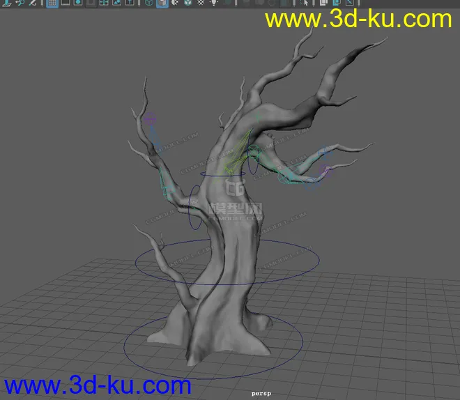maya树枝-枯树-古树-带绑定模型的图片2