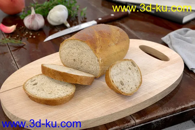 免费影视级-食物-面包-蛋糕-餐具-厨房模型的图片19