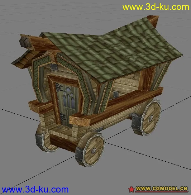 古代房车 房子车 可以动的房子模型的图片1