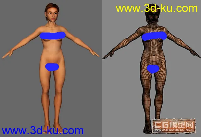 早期做的女人体(1),大家看看模型的图片1