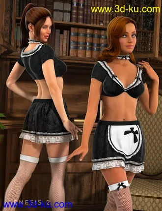 3D打印模型Sexy Maid Outfit for Genesis 2 Female(s)的图片