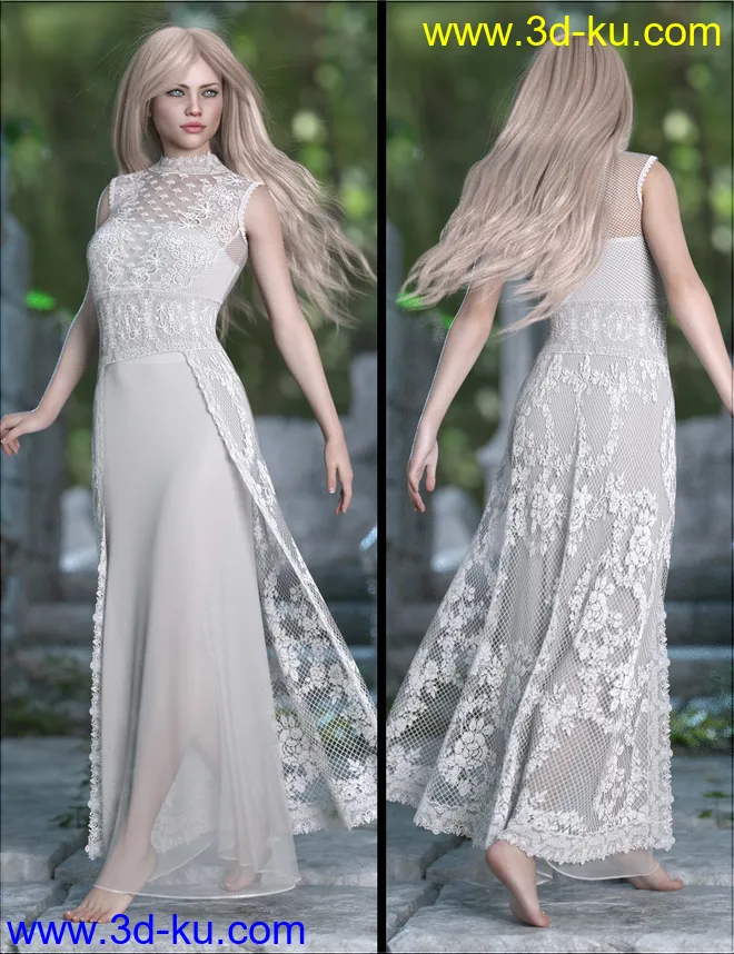 VYK dForce Gothic Fantasy Dress for Genesis 8 Females模型的图片5