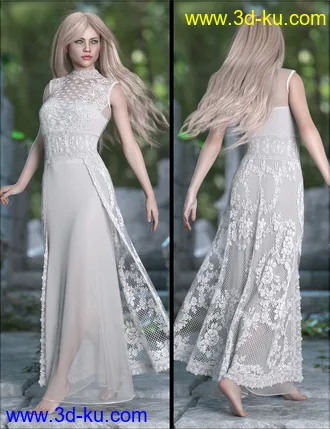 3D打印模型VYK dForce Gothic Fantasy Dress for Genesis 8 Females的图片