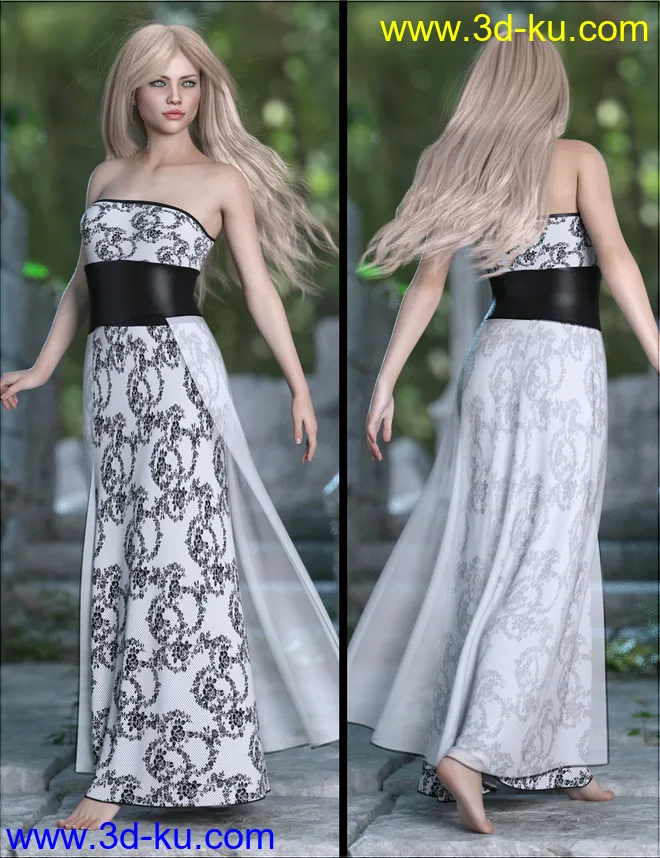 VYK dForce Gothic Fantasy Dress for Genesis 8 Females模型的图片7