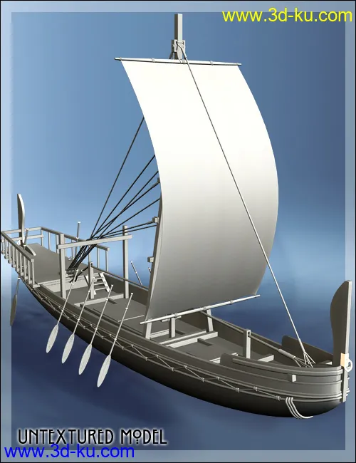 Ancient Egyptian Canal Boat模型的图片2