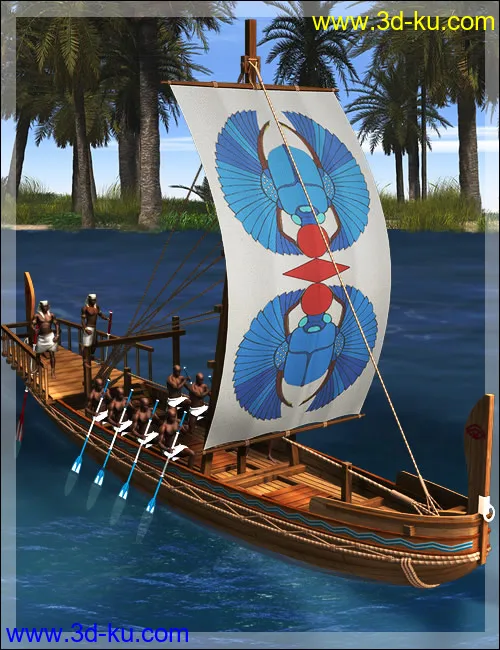 Ancient Egyptian Canal Boat模型的图片3