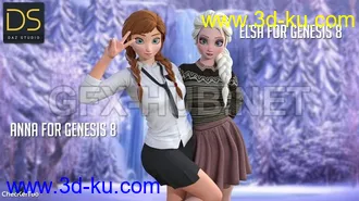 3D打印模型Anna and Elsa For G3F-G8F的图片