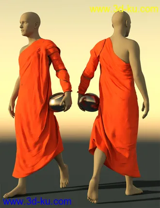 3D打印模型dForce Buddhist Monk Robes for Genesis 8 Males的图片