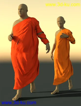 3D打印模型dForce Buddhist Monk Robes for Genesis 8 Males的图片