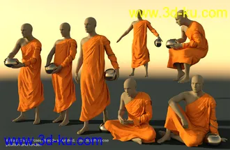 3D打印模型dForce Buddhist Monk Robes for Genesis 8 Males的图片