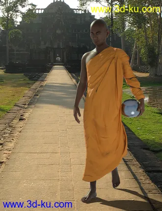 3D打印模型dForce Buddhist Monk Robes for Genesis 8 Males的图片