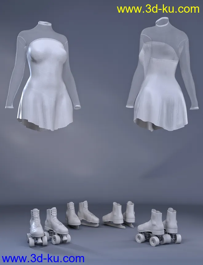 dForce Figure Skater Outfit for Genesis 8 Female(s)模型的图片5