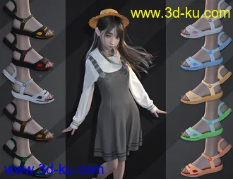 dForce SY Cute Suspender Skirt for Genesis 8 Females模型的图片7