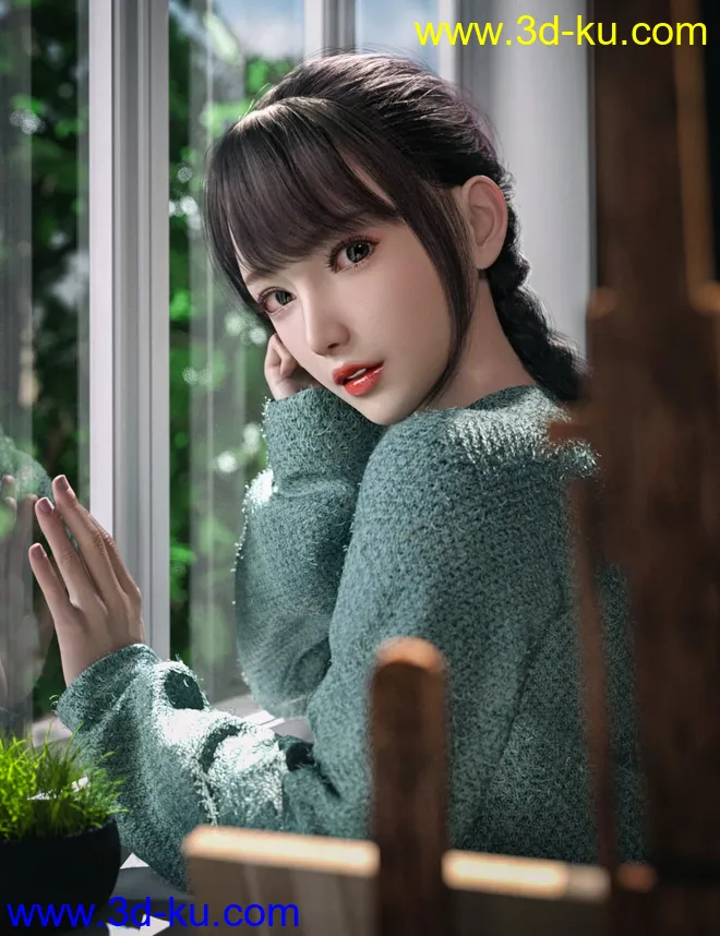 Gu Yu and Gu Yu Hair for Genesis 8.1 Female模型的图片2