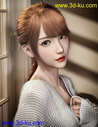 3D打印模型Gu Yu and Gu Yu Hair for Genesis 8.1 Female的图片