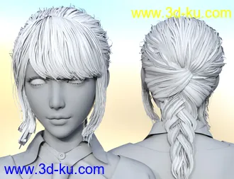 3D打印模型Gu Yu and Gu Yu Hair for Genesis 8.1 Female的图片