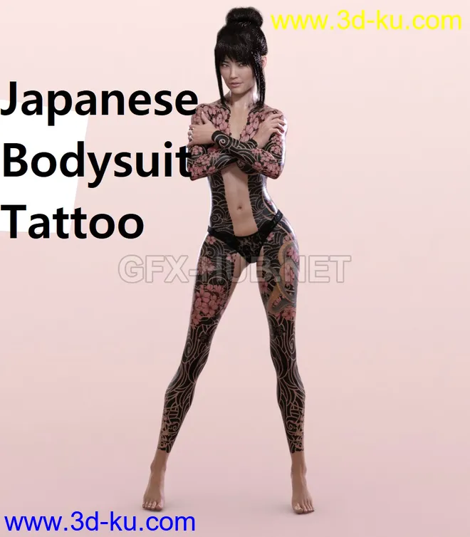 Japanese Bodysuit Tattoo for G8F模型的图片1