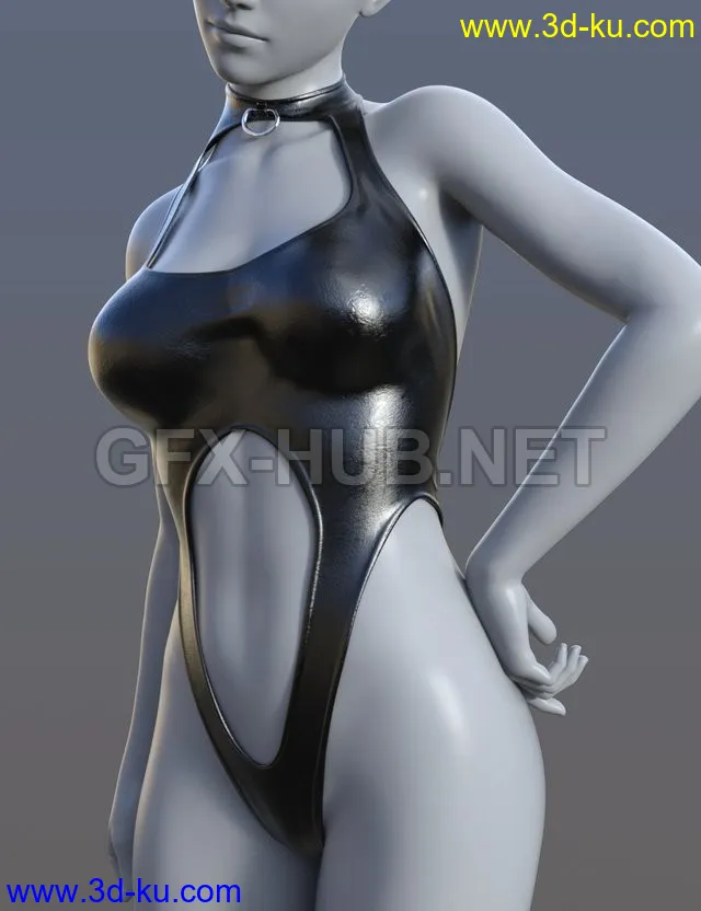 Lustravias Bodysuit A for G8F - Daz Studio Freebie模型的图片1