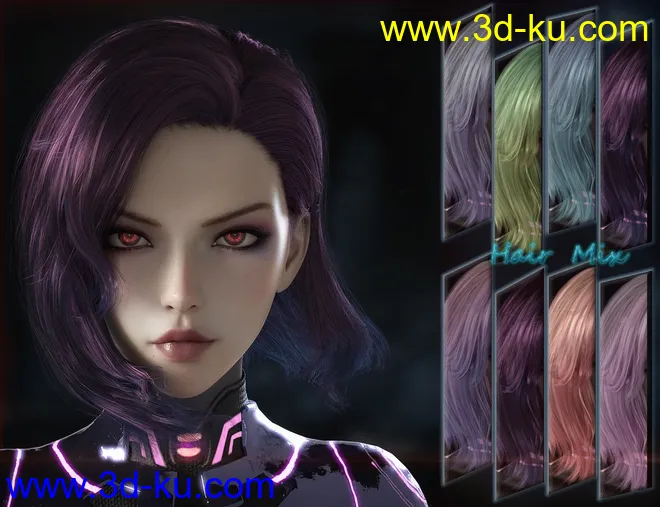 Rera and Rera Hair for Genesis 8 Females模型的图片7