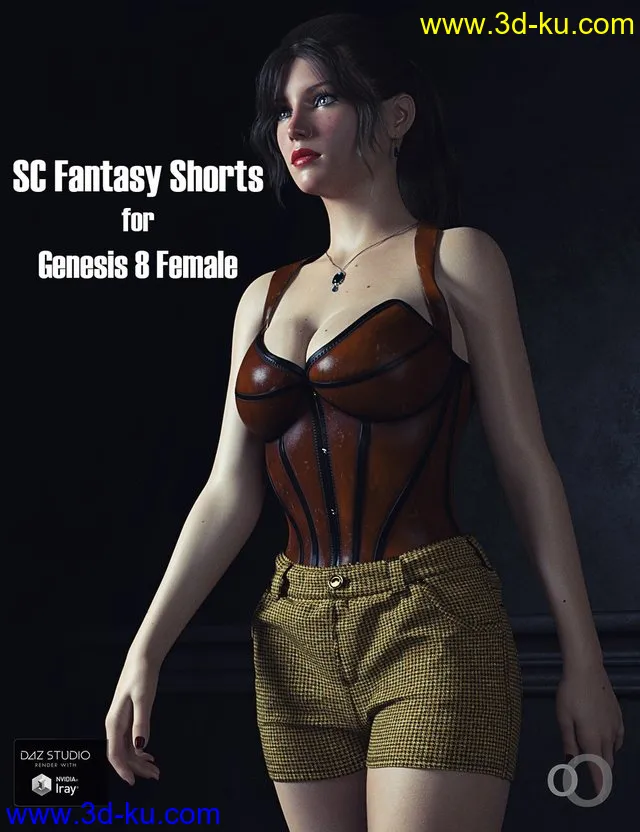 SC Solo Fantasy Shorts for Genesis 8 female模型的图片1