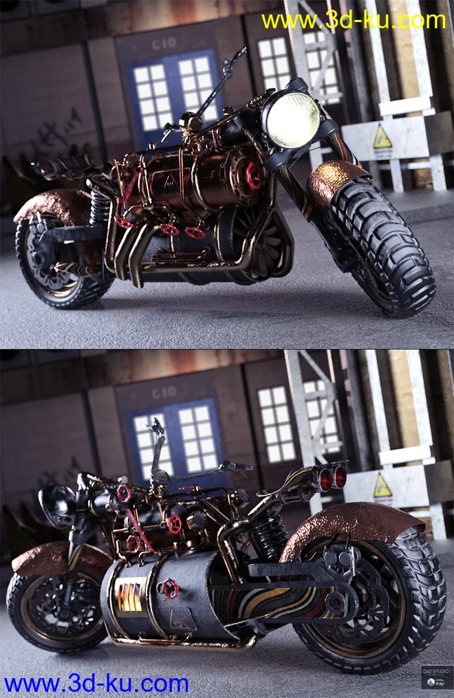 Steampunk Motorbike模型的图片3