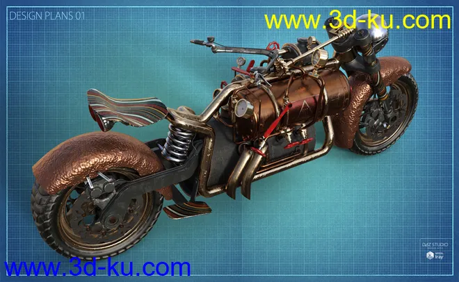 Steampunk Motorbike模型的图片6