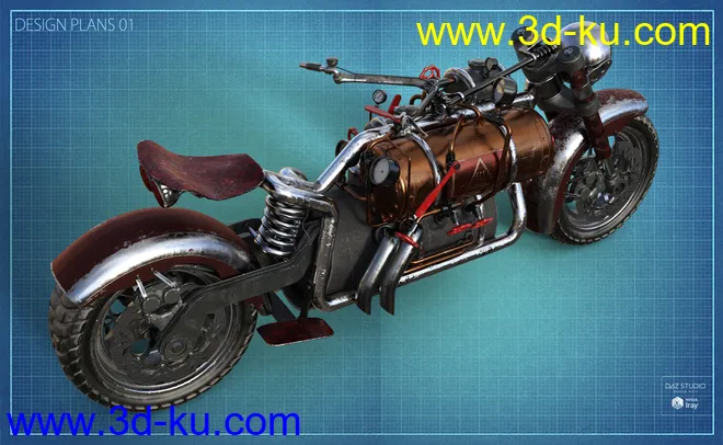 Steampunk Motorbike模型的图片8