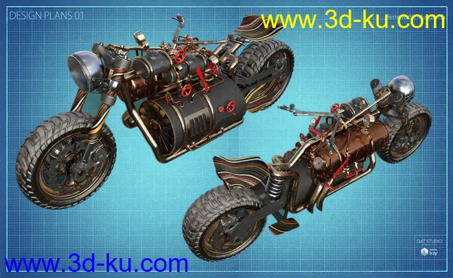 Steampunk Motorbike模型的图片9