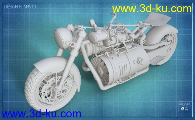 Steampunk Motorbike模型的图片10