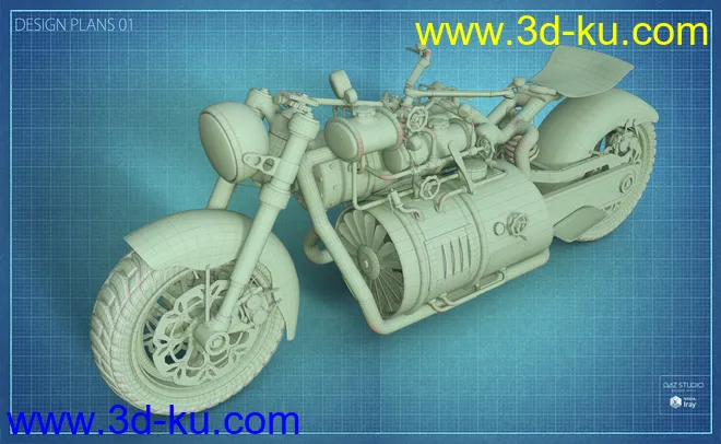 Steampunk Motorbike模型的图片12