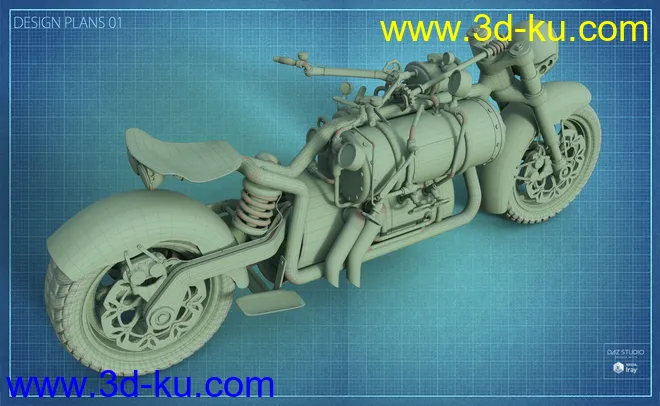 Steampunk Motorbike模型的图片13