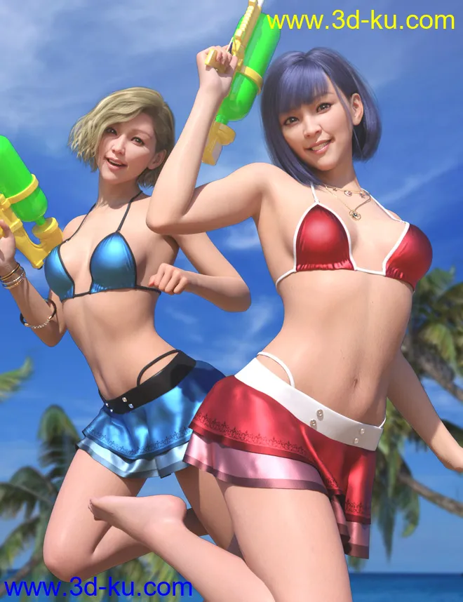 SVM's Triangle Bikini and dForce Swim Skirt for Genesis 8 and 8.1 Females模型的图片2