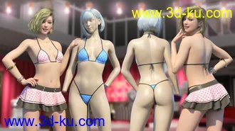 3D打印模型SVM's Triangle Bikini and dForce Swim Skirt for Genesis 8 and 8.1 Females的图片