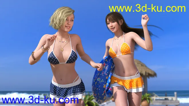 SVM's Triangle Bikini and dForce Swim Skirt for Genesis 8 and 8.1 Females模型的图片4