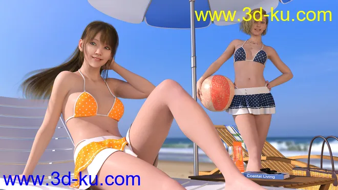 SVM's Triangle Bikini and dForce Swim Skirt for Genesis 8 and 8.1 Females模型的图片5