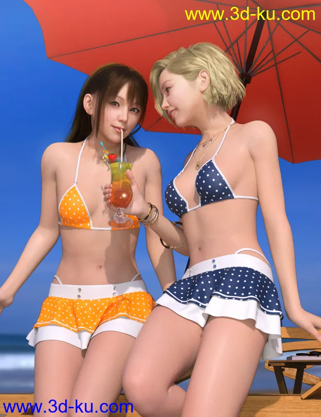 SVM's Triangle Bikini and dForce Swim Skirt for Genesis 8 and 8.1 Females模型的图片10