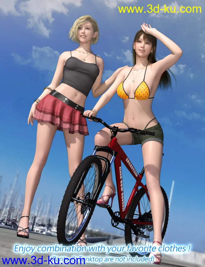 SVM's Triangle Bikini and dForce Swim Skirt for Genesis 8 and 8.1 Females模型的图片12