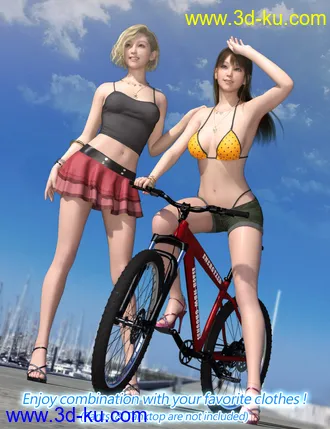 3D打印模型SVM's Triangle Bikini and dForce Swim Skirt for Genesis 8 and 8.1 Females的图片