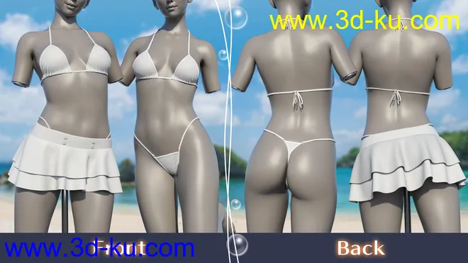 SVM's Triangle Bikini and dForce Swim Skirt for Genesis 8 and 8.1 Females模型的图片16