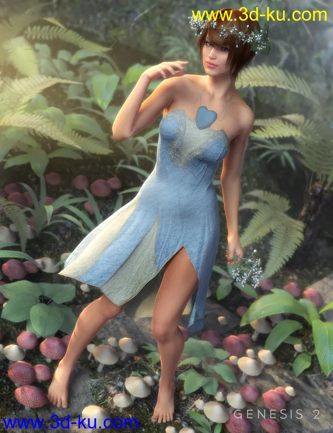 Woodland Dancer Outfit for Genesis 2 Female(s)模型的图片1