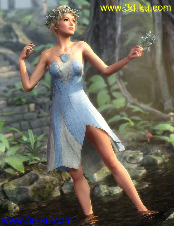 Woodland Dancer Outfit for Genesis 2 Female(s)模型的图片2