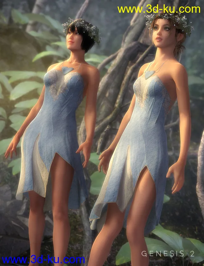 Woodland Dancer Outfit for Genesis 2 Female(s)模型的图片4