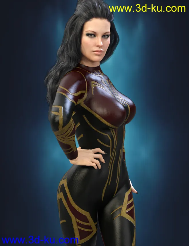 X-Fashion Sci Bodysuit for Genesis 8 Female(s)模型的图片1